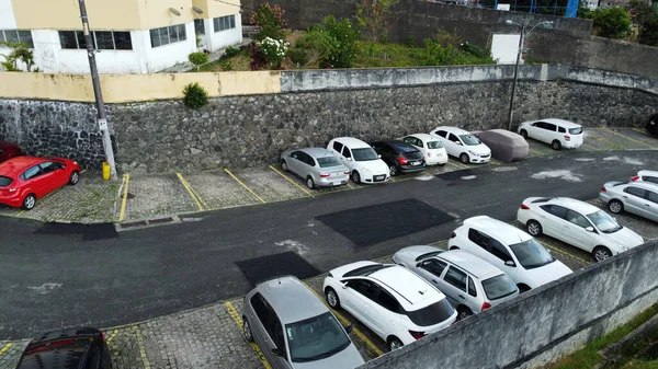 Salvador Bahia Brasil Septiembre 2021 Vista Vehículos Estacionados Estacionamiento Condominio — Foto de Stock