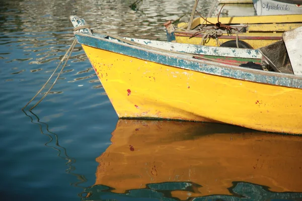 Salvador Bahia Brasil Setembro 2021 Barcos Artesanais Pescadores São Vistos — Fotografia de Stock