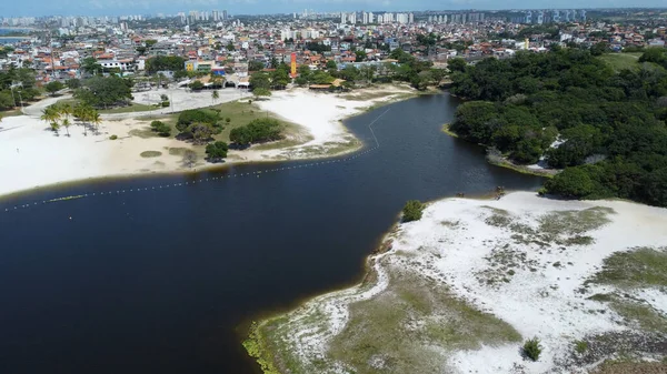 Salvador Bahia Brésil Septembre 2021 Vue Aérienne Lagoa Abaete Dans — Photo