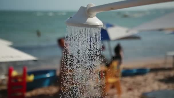 Salvador Bahia Brazil Seerce 2021 Shower Terlihat Pantai Kota Salvador — Stok Video