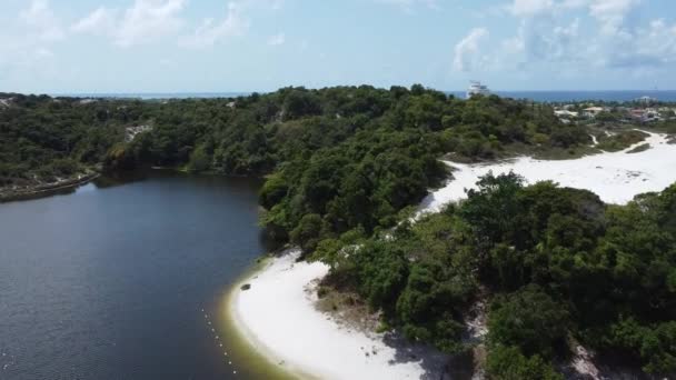 Salvador Bahia Brasilien September 2021 Luftaufnahme Der Lagoa Abaete Der — Stockvideo