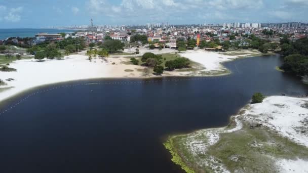 Salvador Bahia Brazil September 2021 Luftutsikt Lagoa Abaete Nærheten Itapua – stockvideo