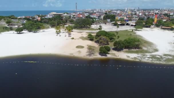 Salvador Bahia Brazil Szeptember 2021 Lagoa Abaete Légi Kilátása Itapua — Stock videók