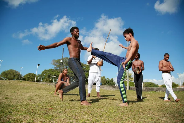 Salvador Bahia Brasil Septiembre 2021 Ven Capoeristas Una Roda Capoeira — Foto de Stock