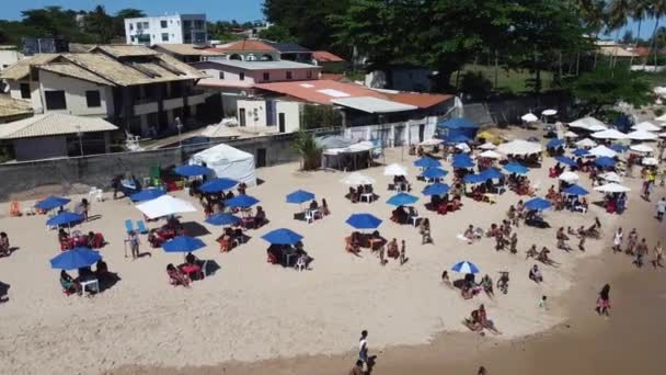 Salvador Bahia Brasil Septiembre 2021 Gente Playa Itapua Ciudad Salvador — Vídeo de stock