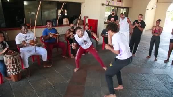 Salvador Bahia Brazil September 2021 Capoeristas Ses Capoeira Roda Parque — Stockvideo