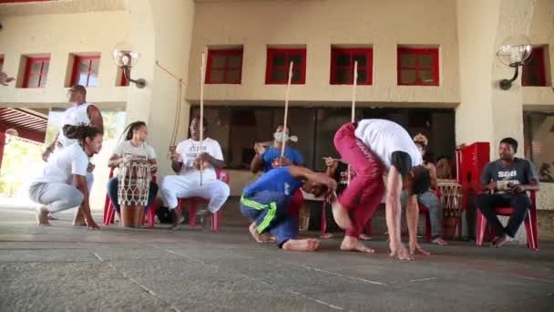 Salvador Bahia Brasil Setembro 2021 Capoeristas São Vistos Uma Roda — Vídeo de Stock