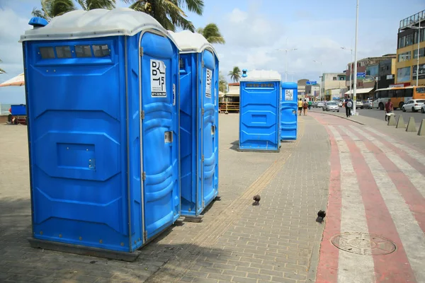 Salvador Bahia Brazil September 2021 Chemical Toilet Seen Itapua Beach — Stock Photo, Image