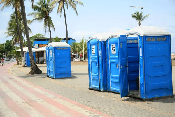 Salvador Bahia Brazil September 2021 Kemisk Toalett Ses Nära Stranden — Stockfoto