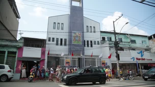 Salvador Bahia Braziliaans September 2021 Toegewijden Van Heiligen Cosme Damao — Stockvideo