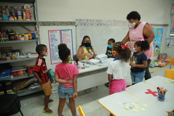 Salvador Bahia Brasil Septiembre 2021 Los Estudiantes Red Municipal Ciudad —  Fotos de Stock