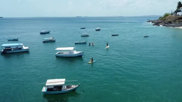 Salvador Bahia Brasil Septiembre 2021 Vista Playa Porto Barra Ciudad — Vídeos de Stock