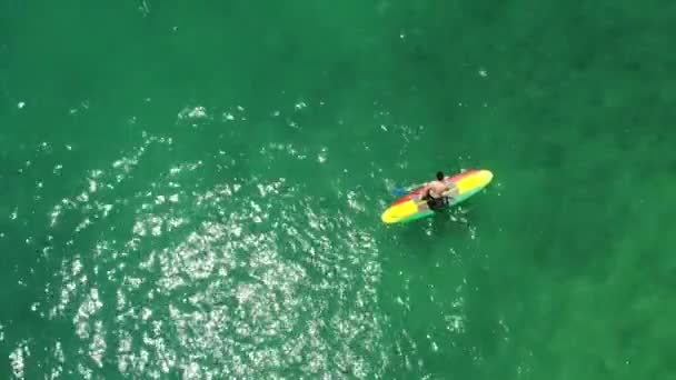 Salvador Bahia Brazílie Září 2021 Postav Paddleboarder Vidět Pláži Porto — Stock video