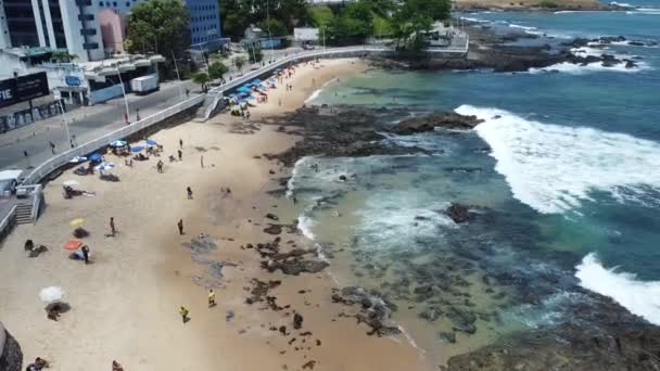 Salvador Bahia Brazil Σεπτεμβρίου 2021 Θέα Στην Παραλία Porto Barra — Αρχείο Βίντεο