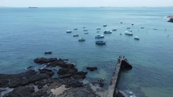 Salvador Bahia Brazil September 2021 Utsikt Över Stranden Porto Barra — Stockvideo