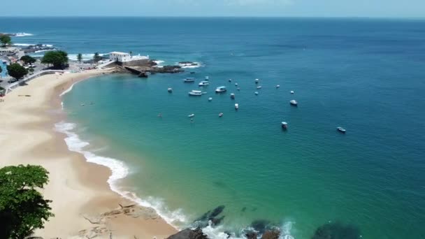 Salvador Bahia Brazil September 2021 View Porto Barra Beach Slavdor — Stock Video
