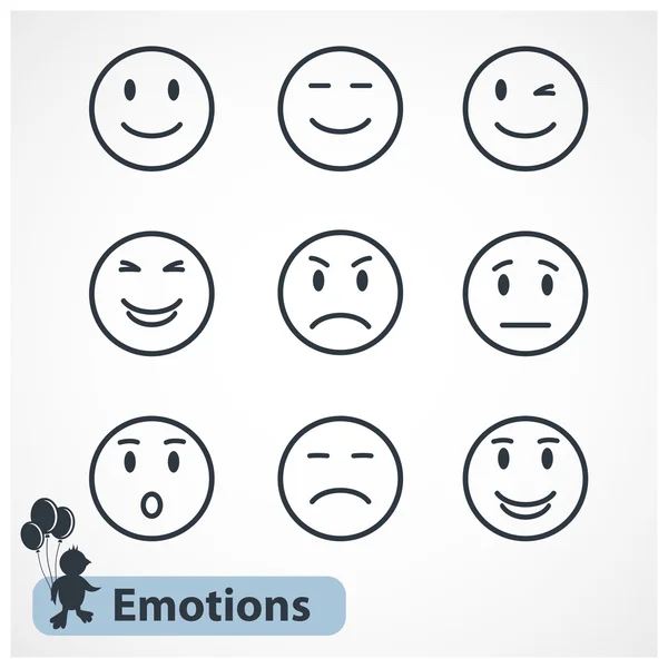 Faces emotions icons set