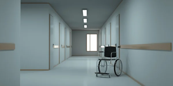 Elhagyott kórházi folyosó. 3D render — Stock Fotó