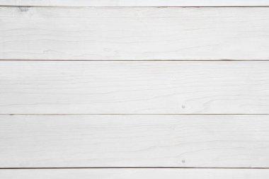 Üst görünüm yatay boş beyaz eski ahşap masa veya duvar ve zemin iş ve yer nesnesi veya mutfak için ahşap tahta hazırlama ve arka plan için kullanılır