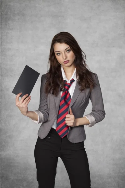 Business woman shows bribes — Stock Photo, Image