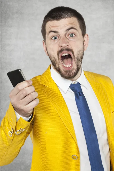 Businessman screaming with anger — Stock Photo, Image