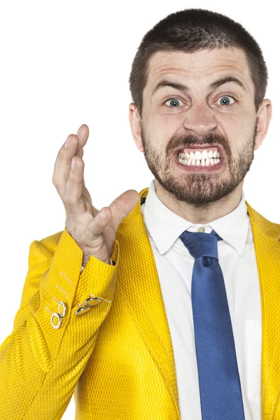 Angry businessman shows his emotions — Stock Photo, Image