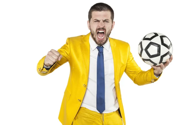 Coach screaming with joy — Stock Photo, Image