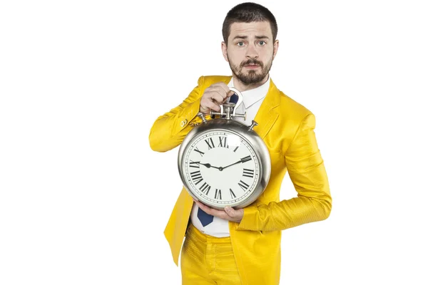 Hombre de negocios muestra reloj —  Fotos de Stock