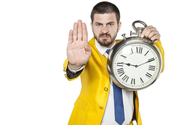 Stop, you're late, shows a businessman — Stock Photo, Image