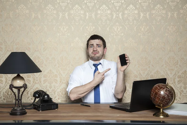 Businessman with a strange expression , — Stock Photo, Image