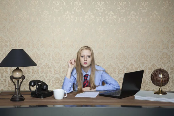 Secretary with a sad face — Stock Photo, Image