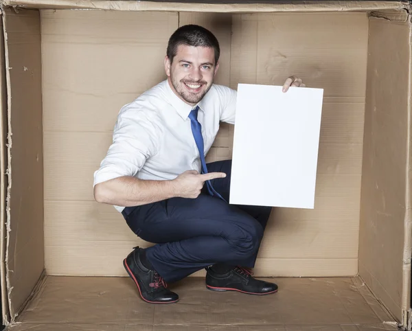 Empregado feliz com espaço de cópia — Fotografia de Stock