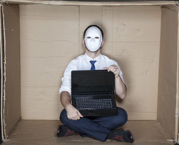 Hacker show a computer — Stock Photo, Image