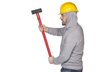 Beyaz bir arka planda kaleci çekiç Oluşturucu