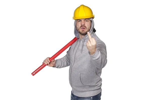 Fuck you from angry worker — Stockfoto