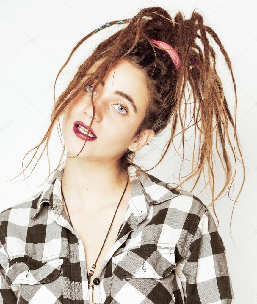 ドレッドヘアを持つ本物の白人女性 ストック写真 C Iordani ドレッドヘアを持つ本物の白人女性 ストック写真 C Iordani