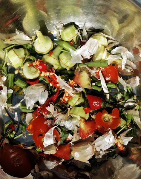 organic garbage, remains of vegetables and green