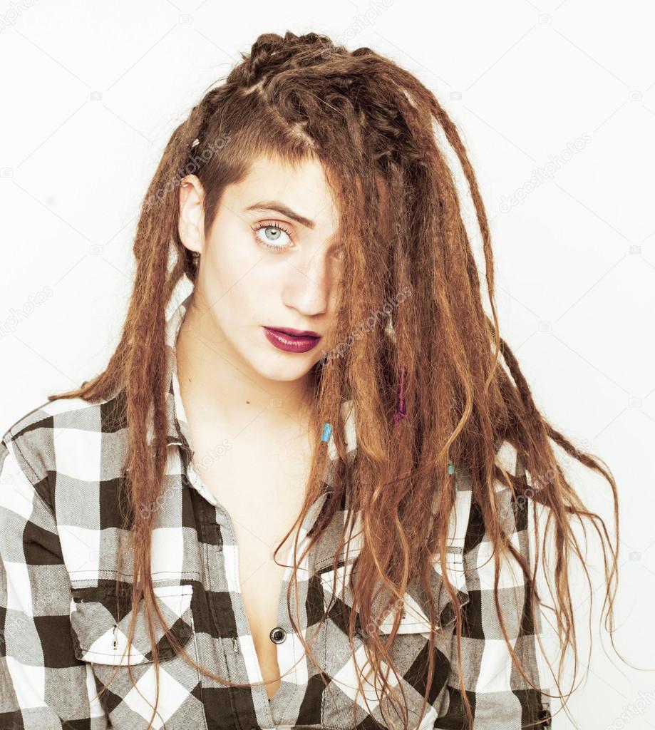 Real Caucasian Woman With Dreadlocks Hairstyle Funny