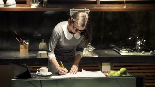 Businesswoman working with documents — Stock Video