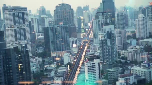 Bangkok City en soirée — Video