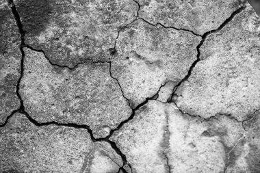 Eski çatlamış çimento. Doku, arka plan, desen. Tasarım ve dekorasyon için somut şablon.