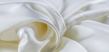 Beyaz renk kraliyet ipek kumaşı saten.