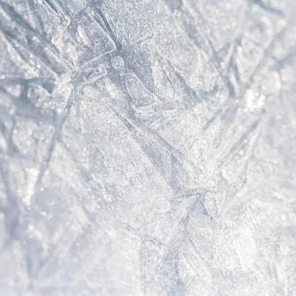 Sun Glisten Transparent Ice Crystals Texture Cracked Background — Stock Photo, Image