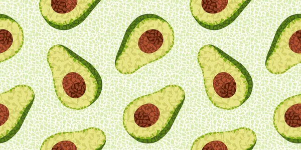 Pattern with avocado in mosaic style — Stock Vector