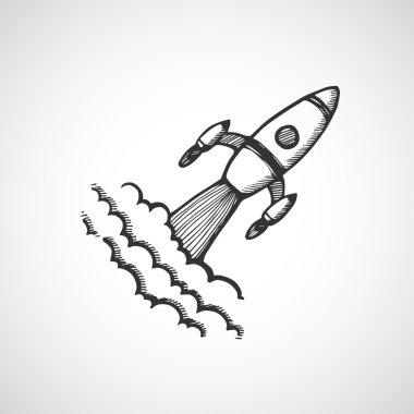 roket kadar çizilmiş başlangıç el