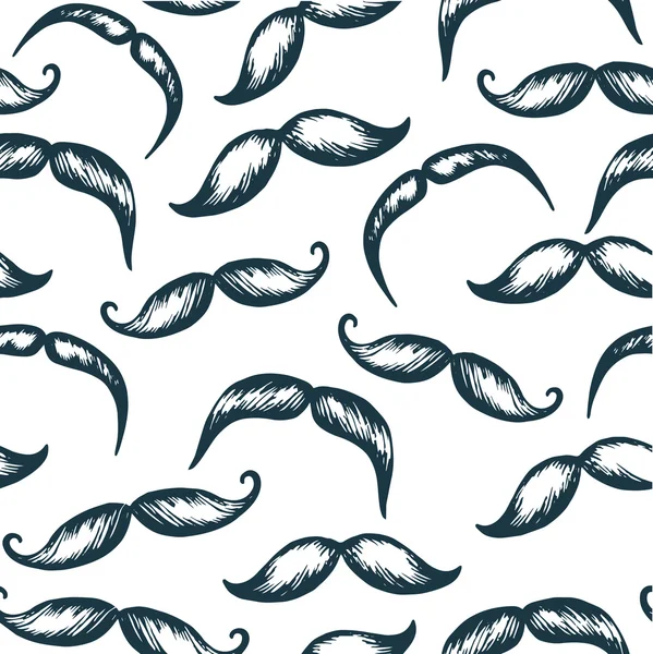 Mustache patrón sin costura — Archivo Imágenes Vectoriales