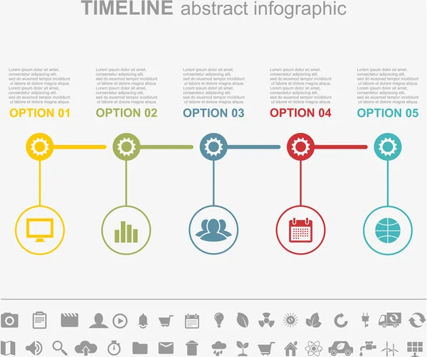 Línea de tiempo infografías abstractas — Archivo Imágenes Vectoriales