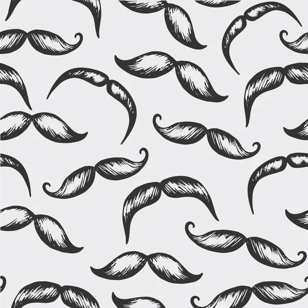 Mustache seamless pattern — Stock Vector