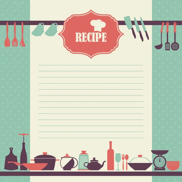 Estilo vintage cocina libro página — Vector de stock