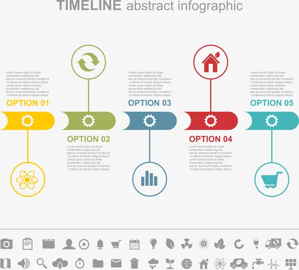 Infográficos abstratos da linha do tempo — Vetor de Stock